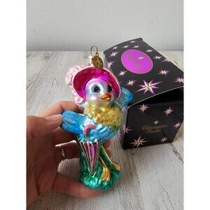 Radko dressed to trill bluebird umbrella spring glitter ornament last vintage ac
